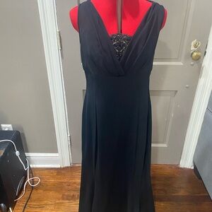 Scott McClintock Black Maxi Dress with Embellished Neckline